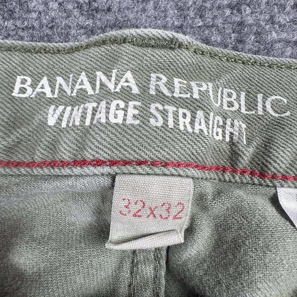 Banana Republic Vintage Straight Jeans Men's 32x32 Green Workwear Heritage